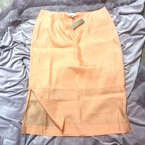 NWT J. Crew Collection Peach 100% Silk Midi Skirt - Size 10 - MAKE OFFER